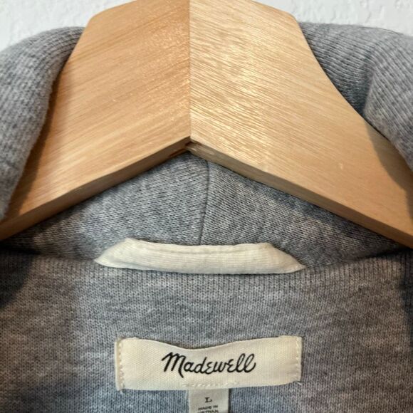 Madewell Heather Cement Grey Sweatshirt Puffer Coat Jacket Women's Size Large - Picture 5 of 9
